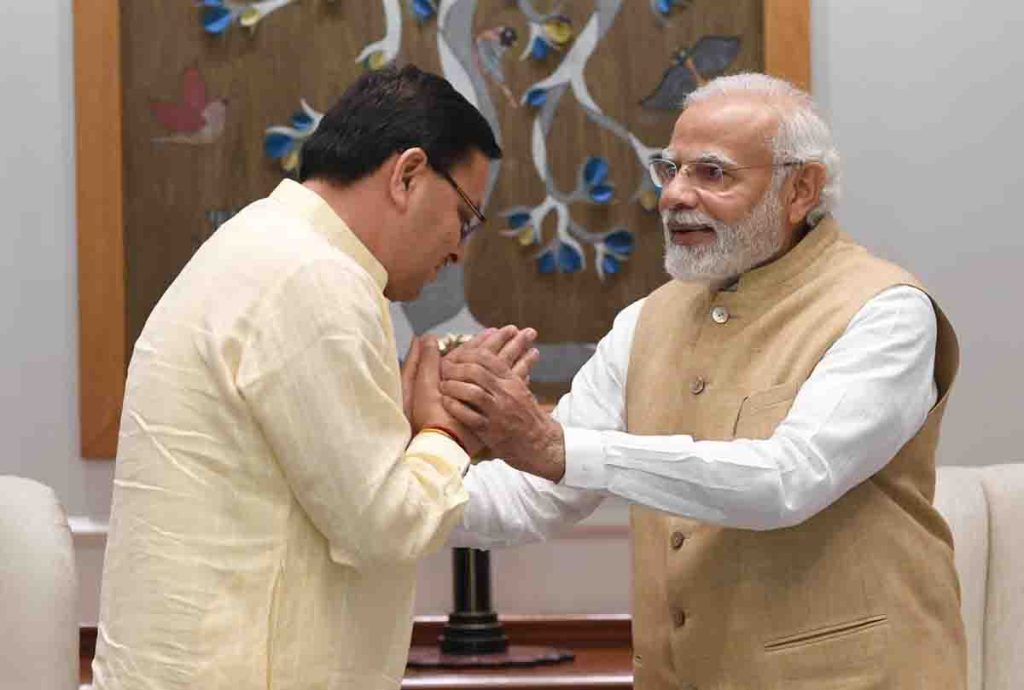 pm narendra modi and uttarakhand cm pushkar singh dhami